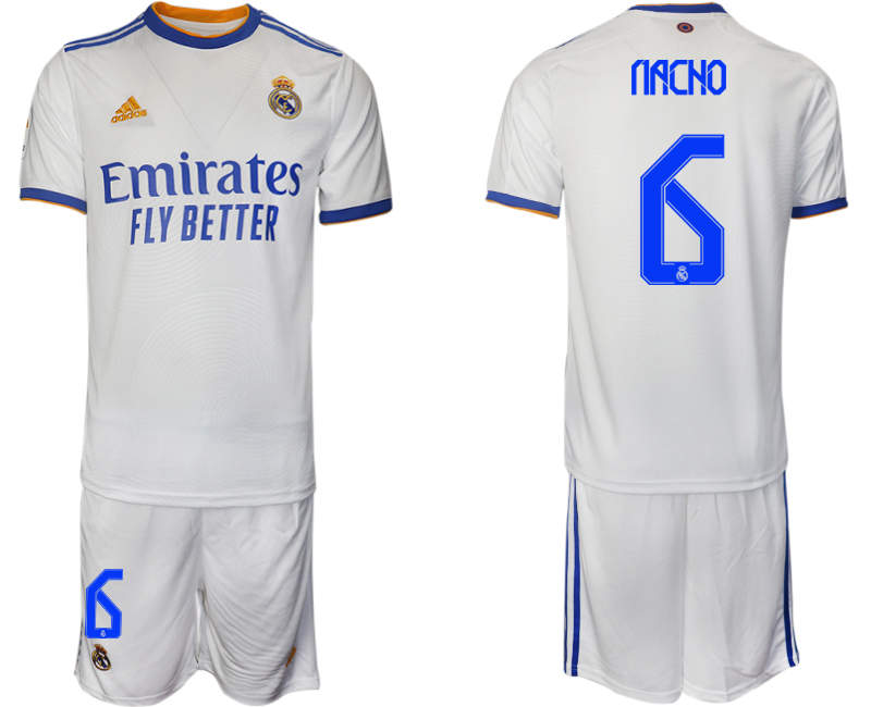 Men 2021-2022 Club Real Madrid home white #6 Soccer Jerseys->chelsea jersey->Soccer Club Jersey